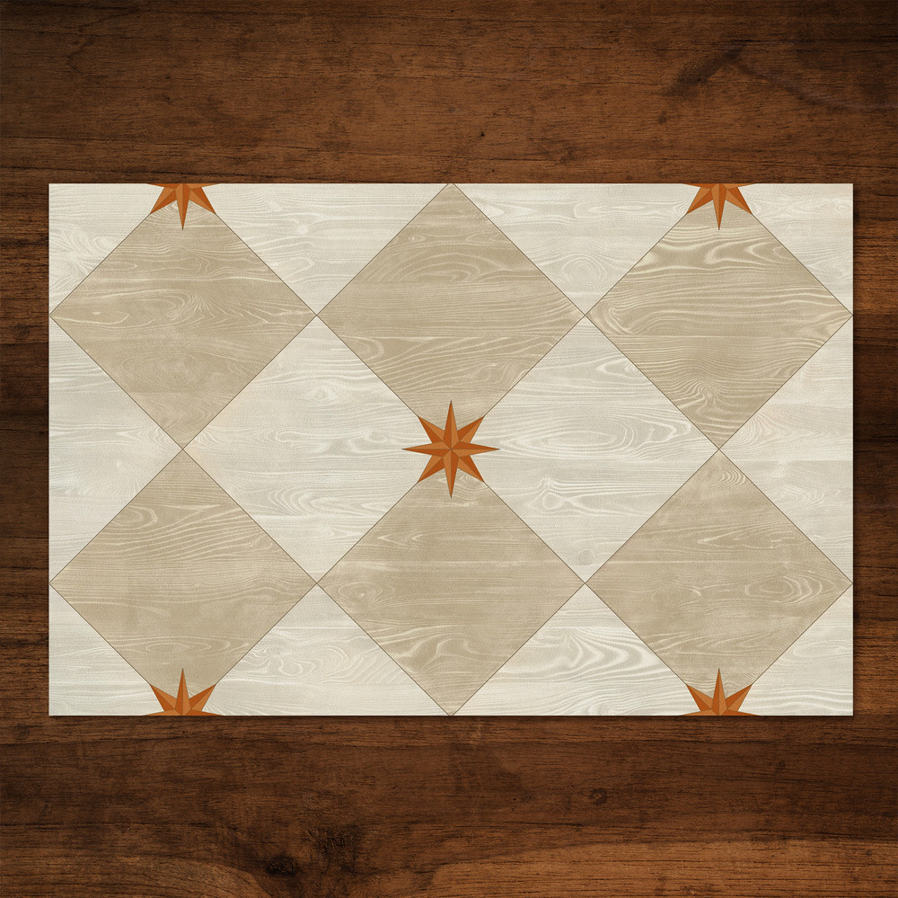 WILLIAMSBURG Compass Diamond "Gala at the Garden" Vintage Vinyl Floorcloth | The Shops at Colonial Williamsburg
